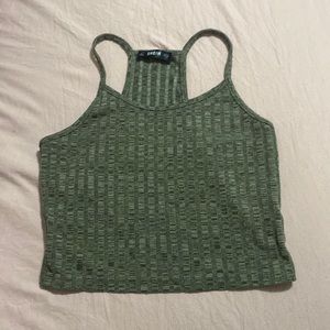 Shein crop top army green athletic